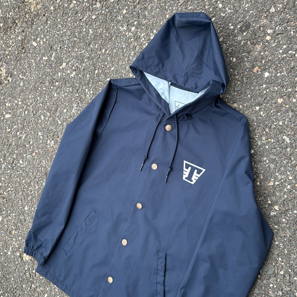 Theory skate coaches jacket size small blue windbreaker rose skater